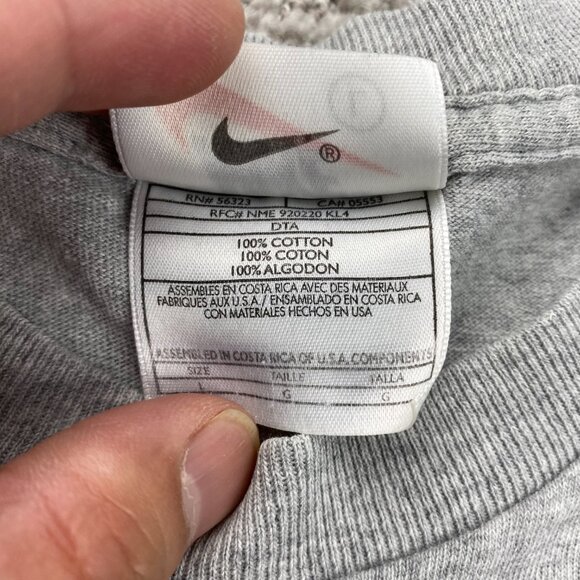 Vintage 90s Nike T-Shirt Men Large L Gray Just Do It Spell Out Graphic Print - Picture 6 of 11